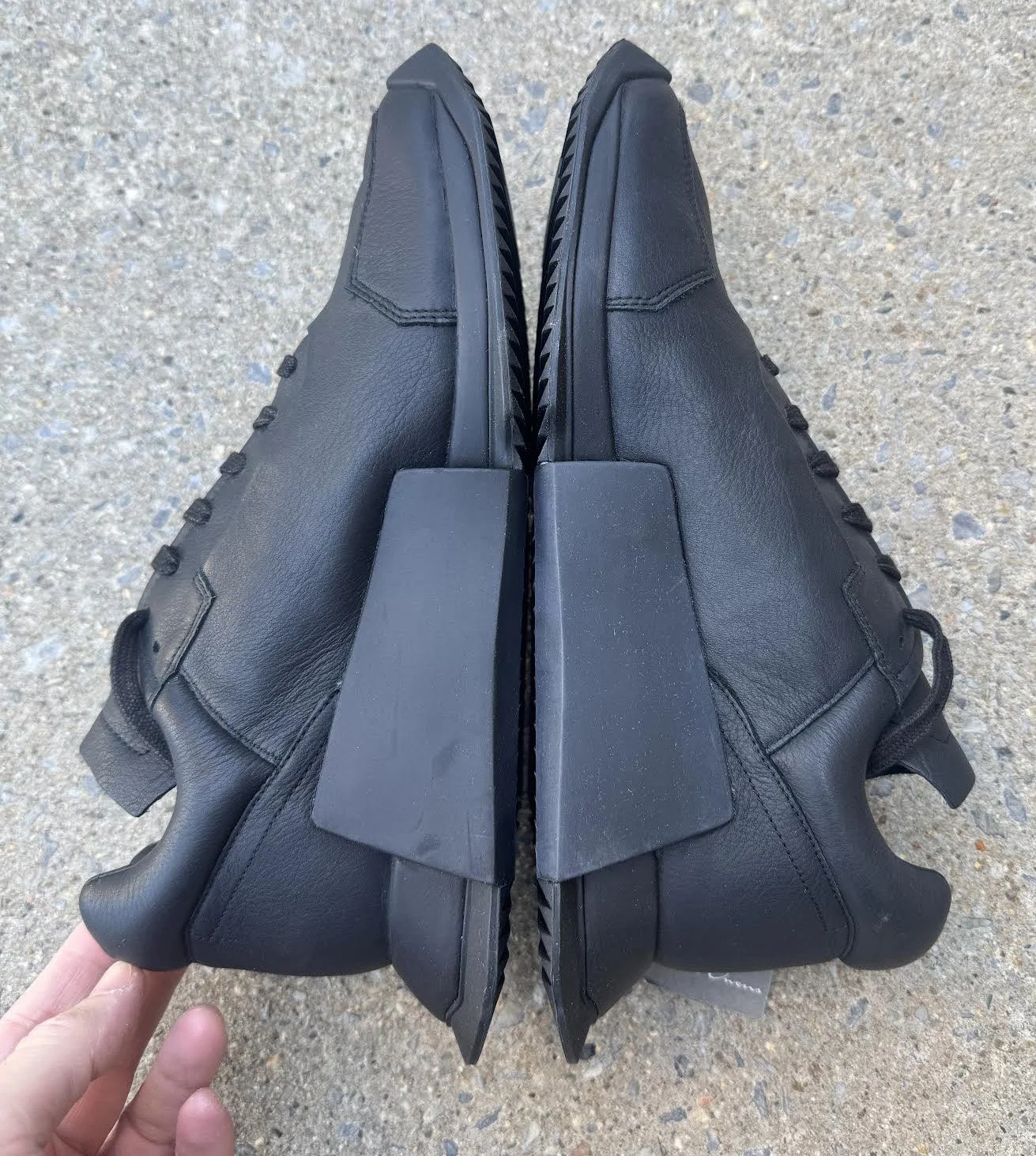 Rick Owens x Adidas Level Runner Low 2 Sneakers in Black Calf Leather